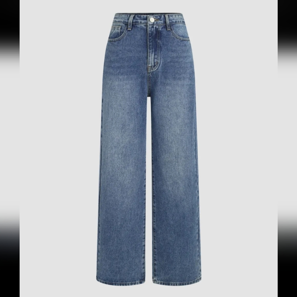 HONEY DENIM MID-RISE SOLID STRAIGHT LEG JEANS